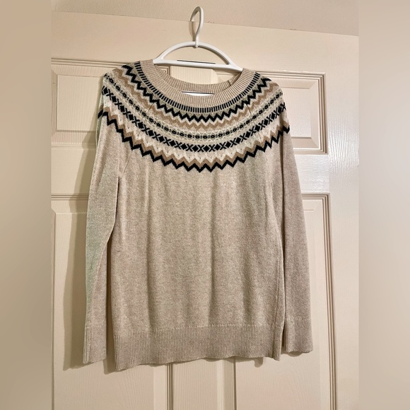 Women's Beige Patterned Sweater - Picture 1 of 2